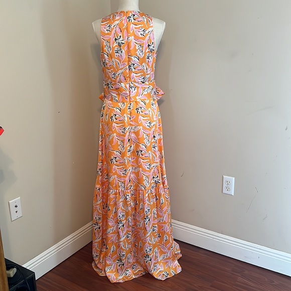 Sachin & Babi Allie Floral Satin Bow Front Long Maxi Dress Size: 8 - Picture 8 of 10